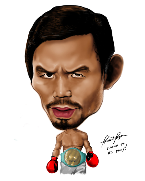 Caricature of Manny Pacquiao by rommel3075 caricature-sports-stars 02