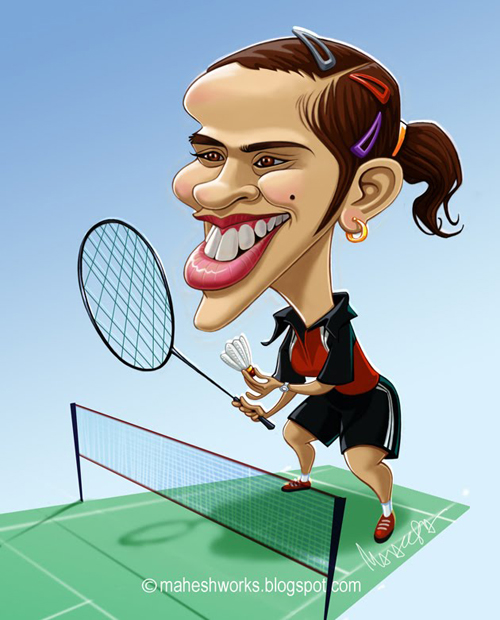 Saina Nehwal by Mahesh Nambiar caricature-sports-stars (10)