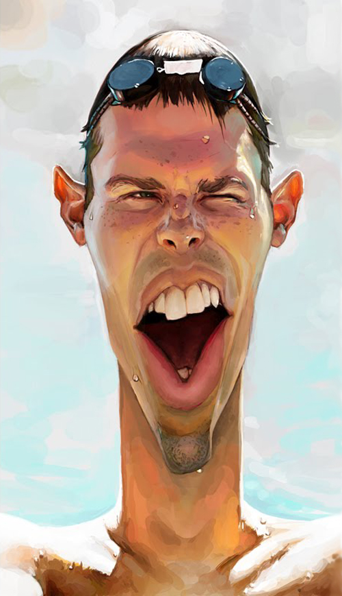 Michael Phelps by Edgar Cardona and Anthony Garcia caricature-sports-stars (30)