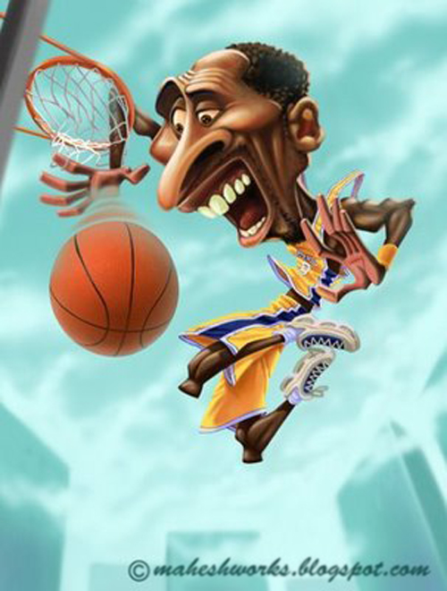 Kobe Bryant by Mahesh Nambiar caricature-sports-stars-03