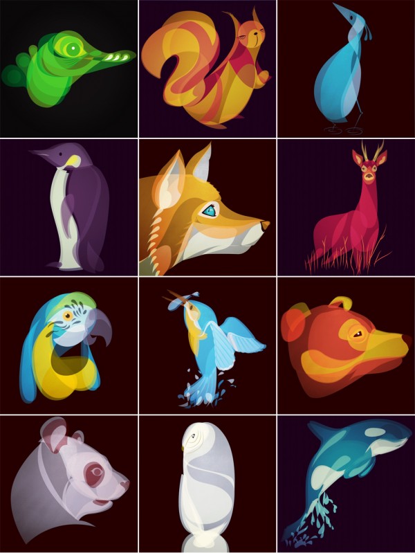 Fluid Animals Illustrations by Ben O'Brien via You The Designer Fluid Animals Illustrations by Ben O'Brien via You The Designer