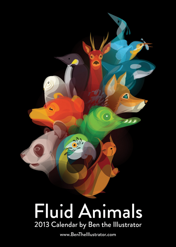 Fluid Animals 2013 Calendar by Ben O'Brien via YouTheDesigner Fluid Animals 2013 Calendar by Ben O'Brien via YouTheDesigner