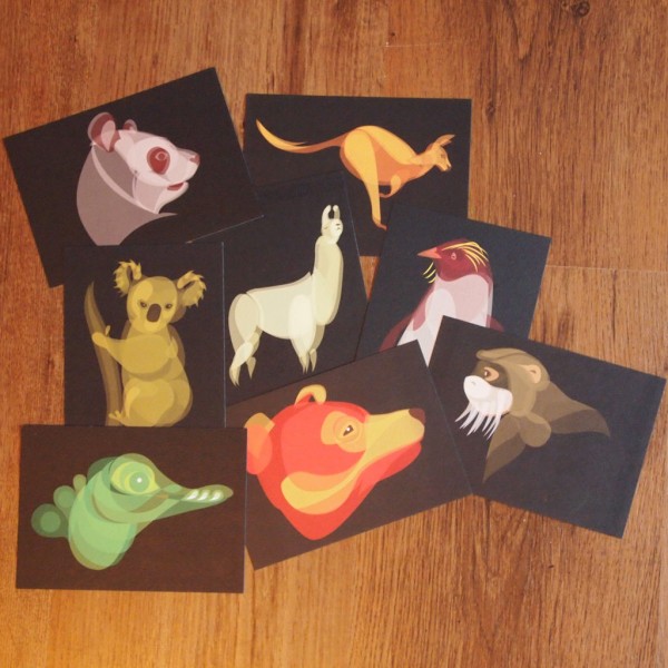 "Earth" Fluid Animals postcards set by Ben O'Brien via You The Designer "Earth" Fluid Animals postcards set by Ben O'Brien via You The Designer