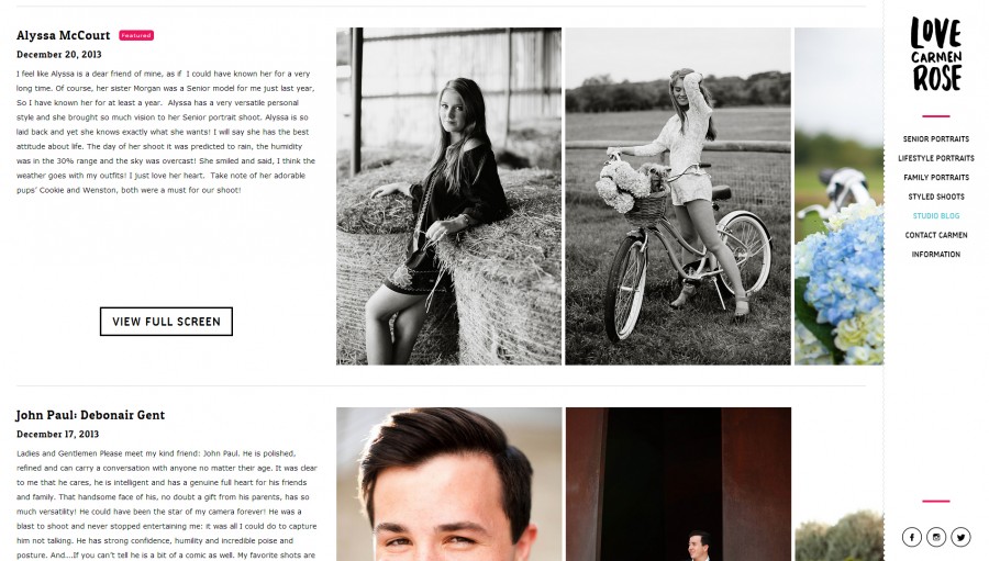 Awesome Web Design Awesome Web Design of the Week: Love Carmen Rose