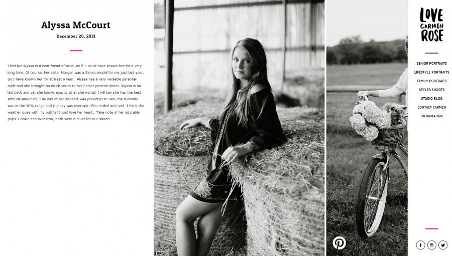 Awesome Web Design Awesome Web Design of the Week: Love Carmen Rose