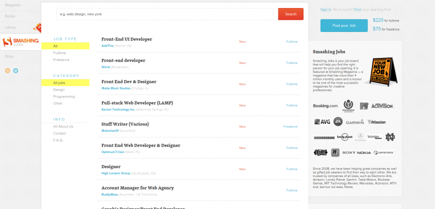 All Jobs Smashing Jobs