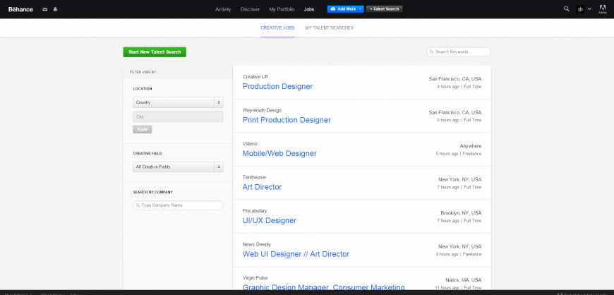 Creative Jobs and Freelance Opportunities on Behance