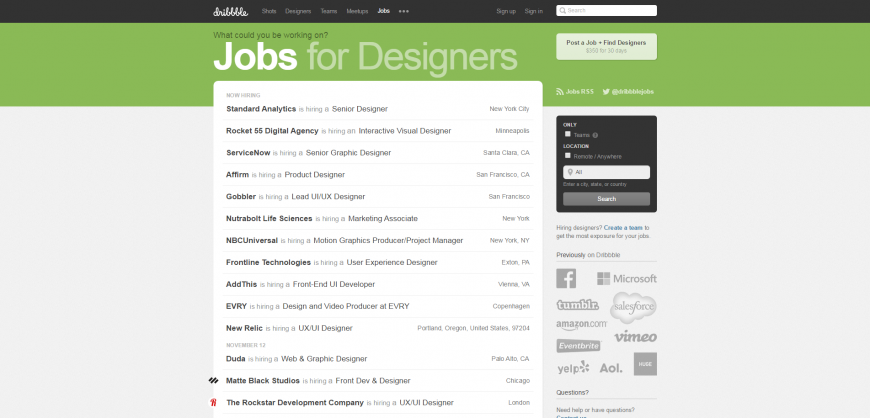 Dribbble Jobs