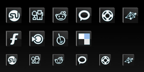 Bevel Dark Social Icons