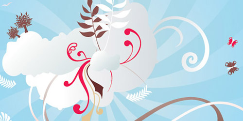 Scroll Clouds Vector