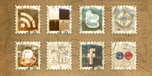 Vintage Stamp Social Media Icon