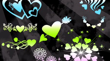 heart brushes