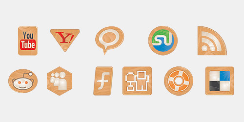 Social Icons Made of Wood