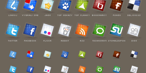Set of social icons