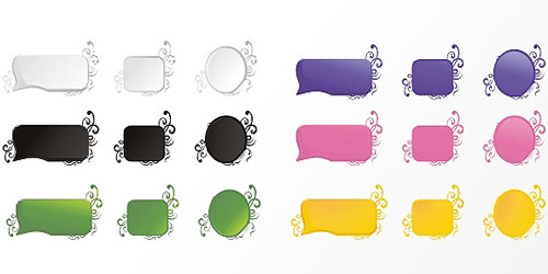 colorful labels vecto