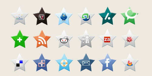 Social Media Stars Icon Set