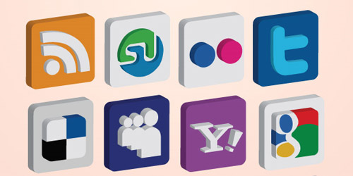 3D Social Media Icon