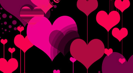 vector style hearts