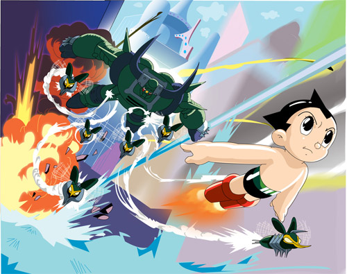 astro boy in battle