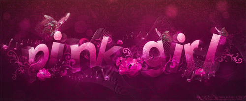 pink girl typography
