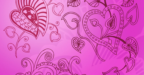 valentine floral brush