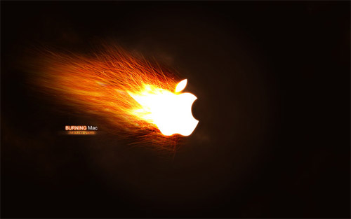 burning wallpaper apple