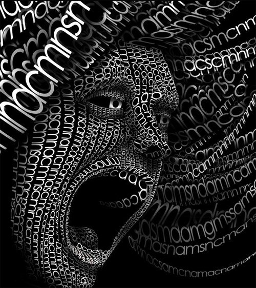 screaming text art