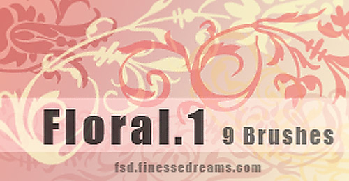 floral brush set scrap