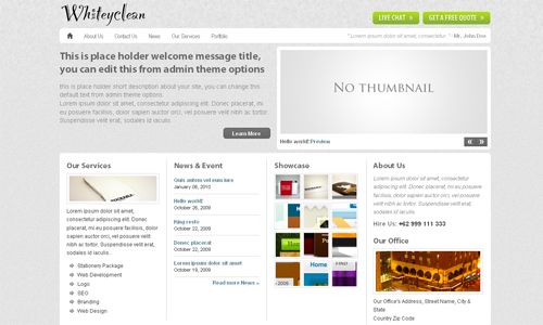 Corporate WordPress Themes - Whiteyclean