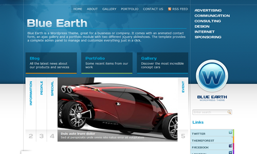 Corporate WordPress Themes - Blue Earth