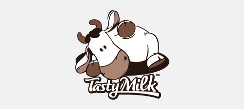 tasty milk animal logo design
