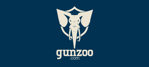 gun zoo animal logo design