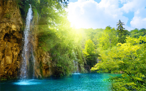 sunny waterfalls