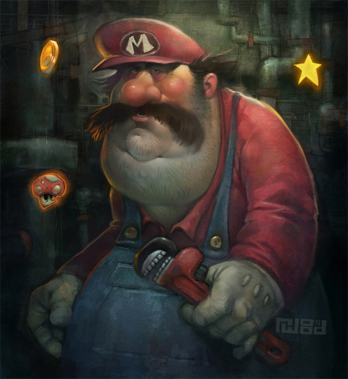 grumpy mario