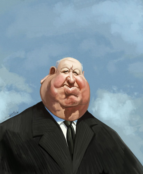 alfred hitchcock caricature