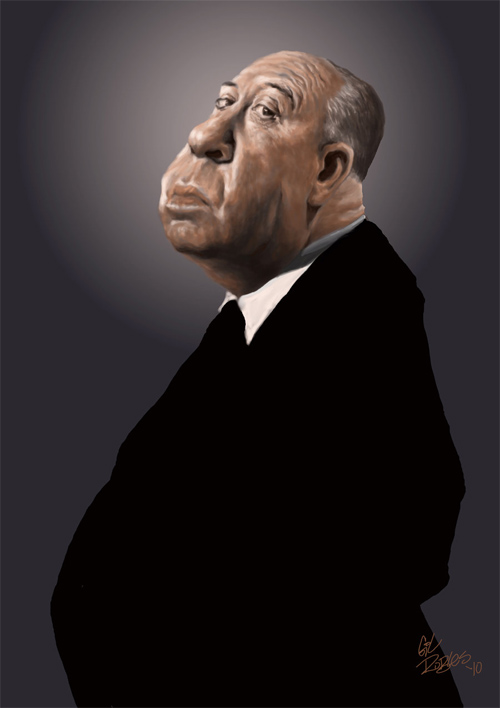 cool hitchcock caricature