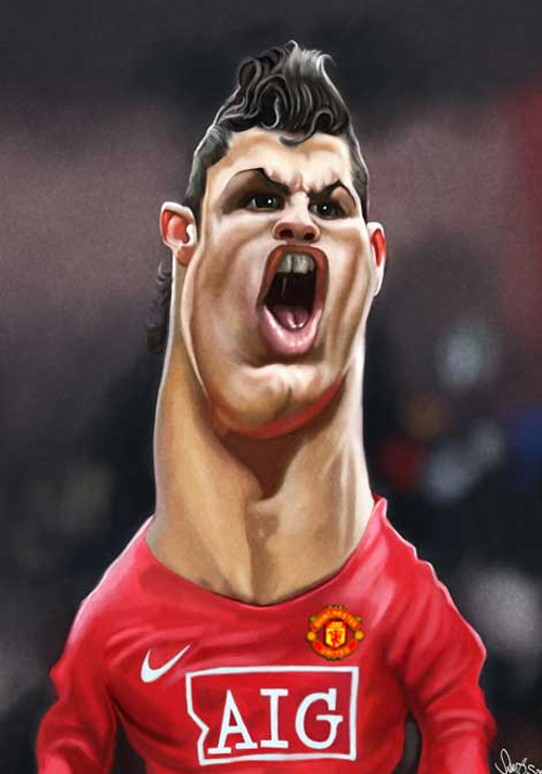 ronaldo manchester caricature