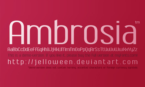 font ambrosia demo