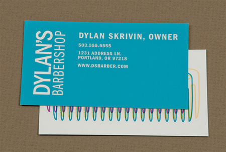 trendy barber shop business card