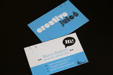 creative juice business card