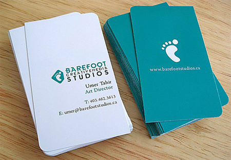 barefoot business card