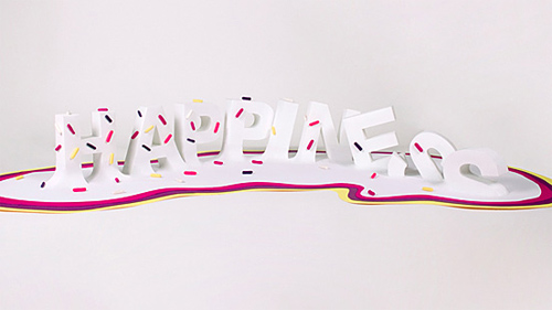 3d Typography Designs - Happiness