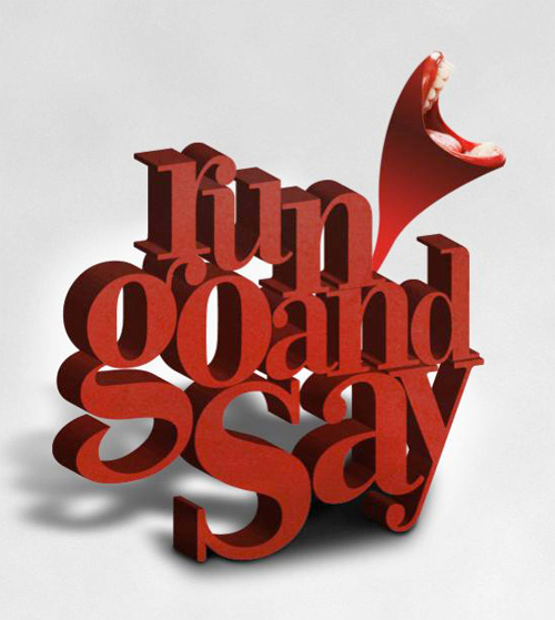 3d Typography Designs - Run Goand Say