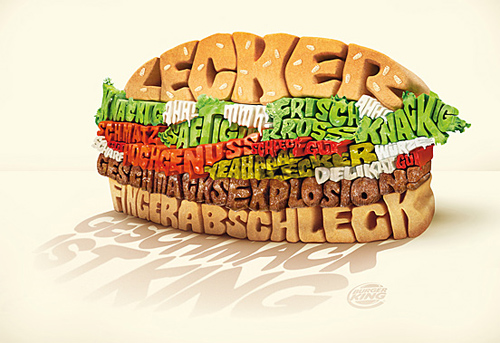 3d Typography Designs - Burger