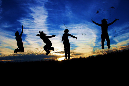 2-Angels-in-a-Field Silhouette Photos - Angels in a Field