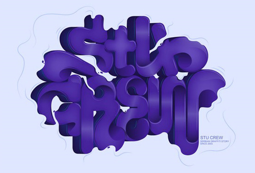 3d Typography Designs - Stu Crew