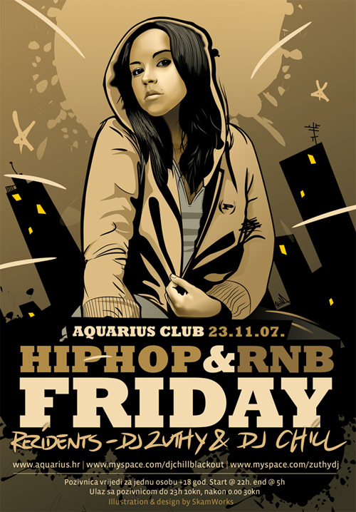 24-aquarius-flyer Flyer Design Ideas - Aquarius Hip Hop and RnB Flyer