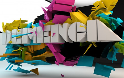 3d Typography Designs - Demencia