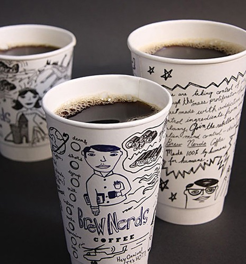 26-cute-coffee-cups Coffee Cup Design - Brew Nerds and Kernal Kustard