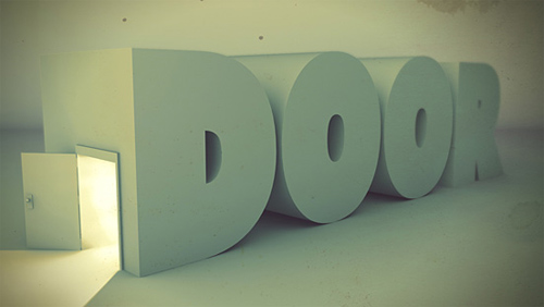3d Typography Designs - Door